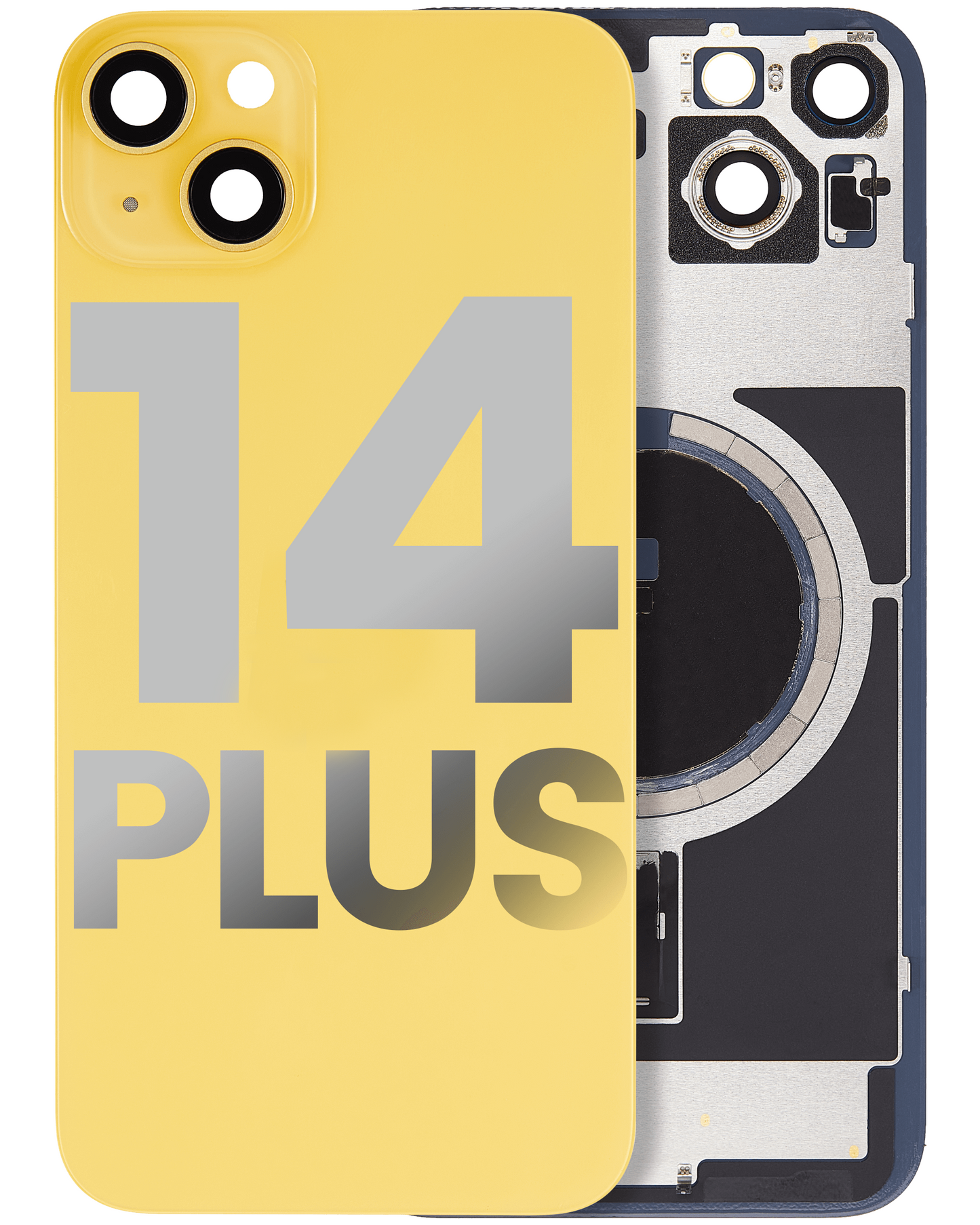 iPhone 14 Plus Back Glass Half Assembly (No Coil) - Premium