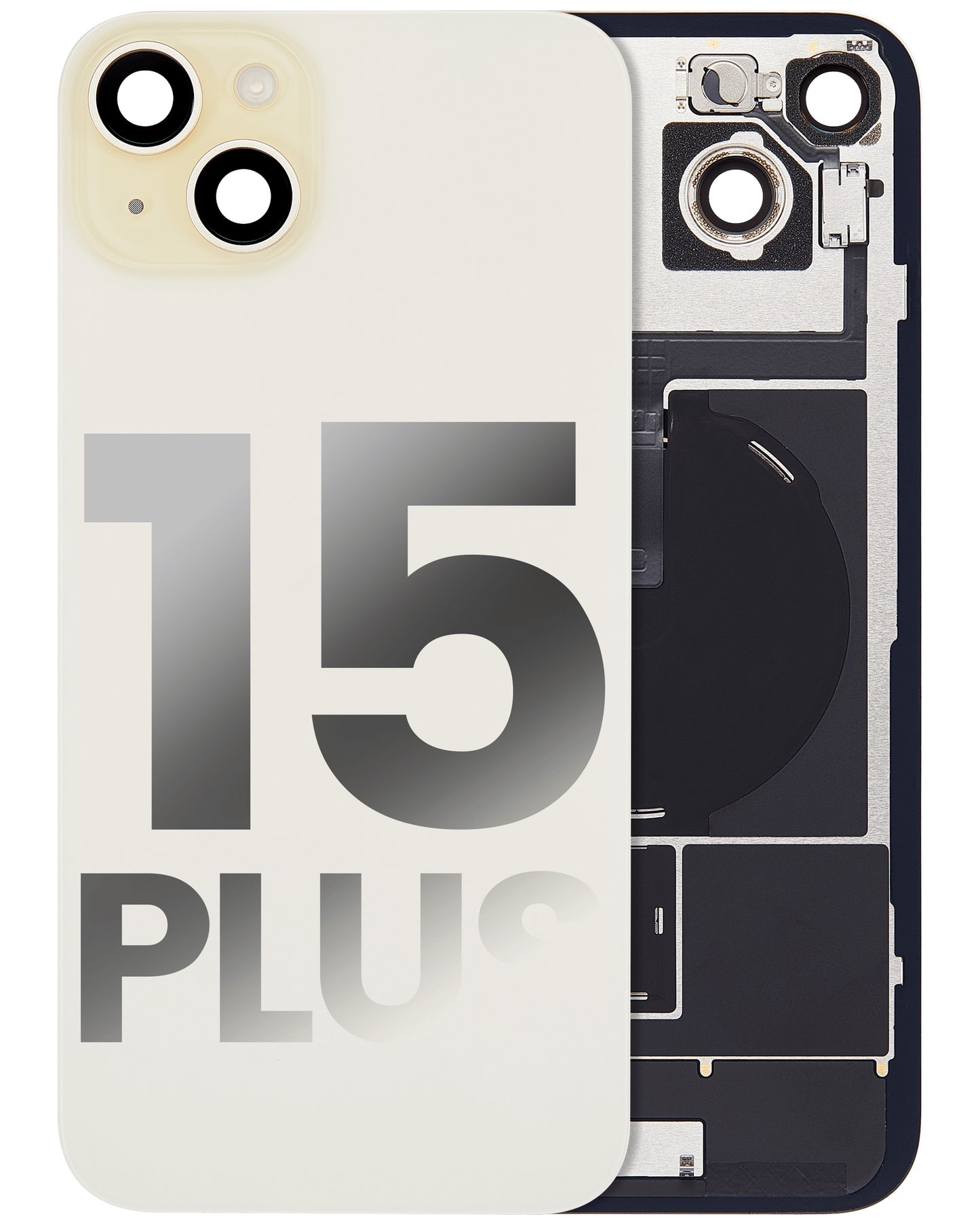 iPhone 15 Plus Back Glass Full Assembly (With Coil) - Premium