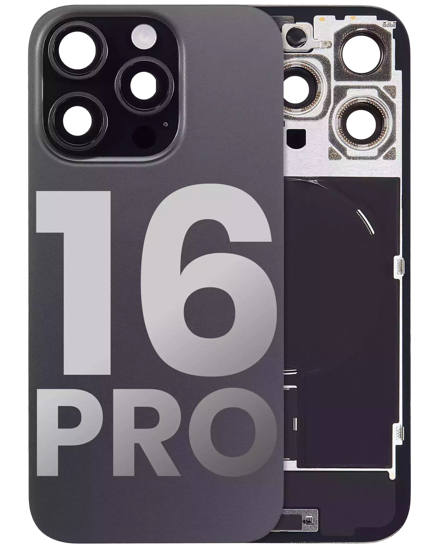 iPhone 16 Pro Back Glass Half Assembly (No Coil) - Premium