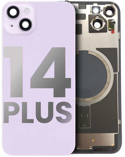 iPhone 14 Plus Back Glass Half Assembly (No Coil) - Premium