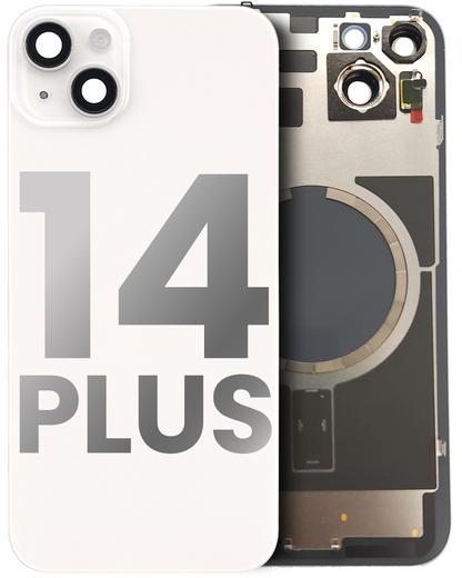 iPhone 14 Plus Back Glass Half Assembly (No Coil) - Premium