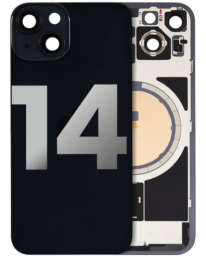 iPhone 14 Back Glass Half Assembly (No Coil) - Premium