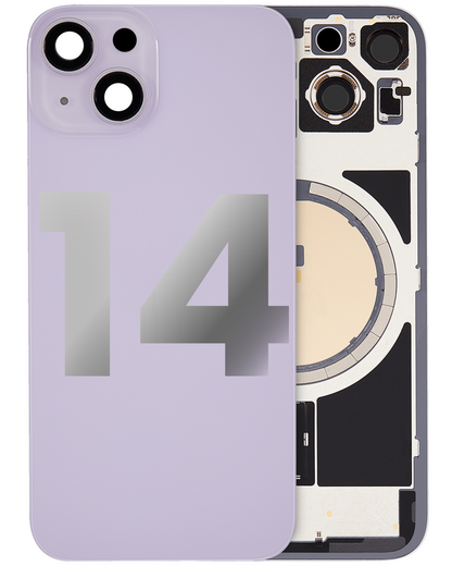 iPhone 14 Back Glass Half Assembly (No Coil) - Premium