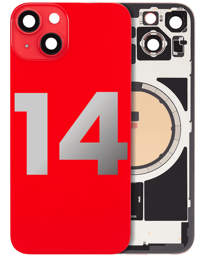 iPhone 14 Back Glass Half Assembly (No Coil) - Premium