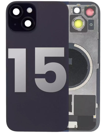 iPhone 15 Back Glass Half Assembly (No Coil) - Premium