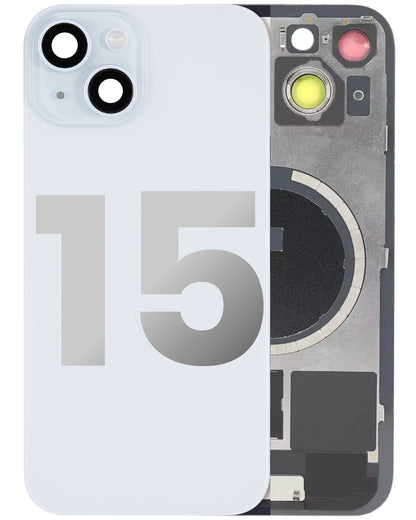 iPhone 15 Back Glass Half Assembly (No Coil) - Premium