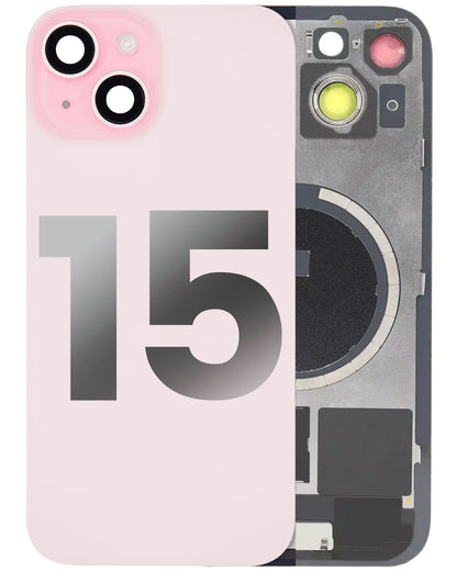 iPhone 15 Back Glass Half Assembly (No Coil) - A Grade