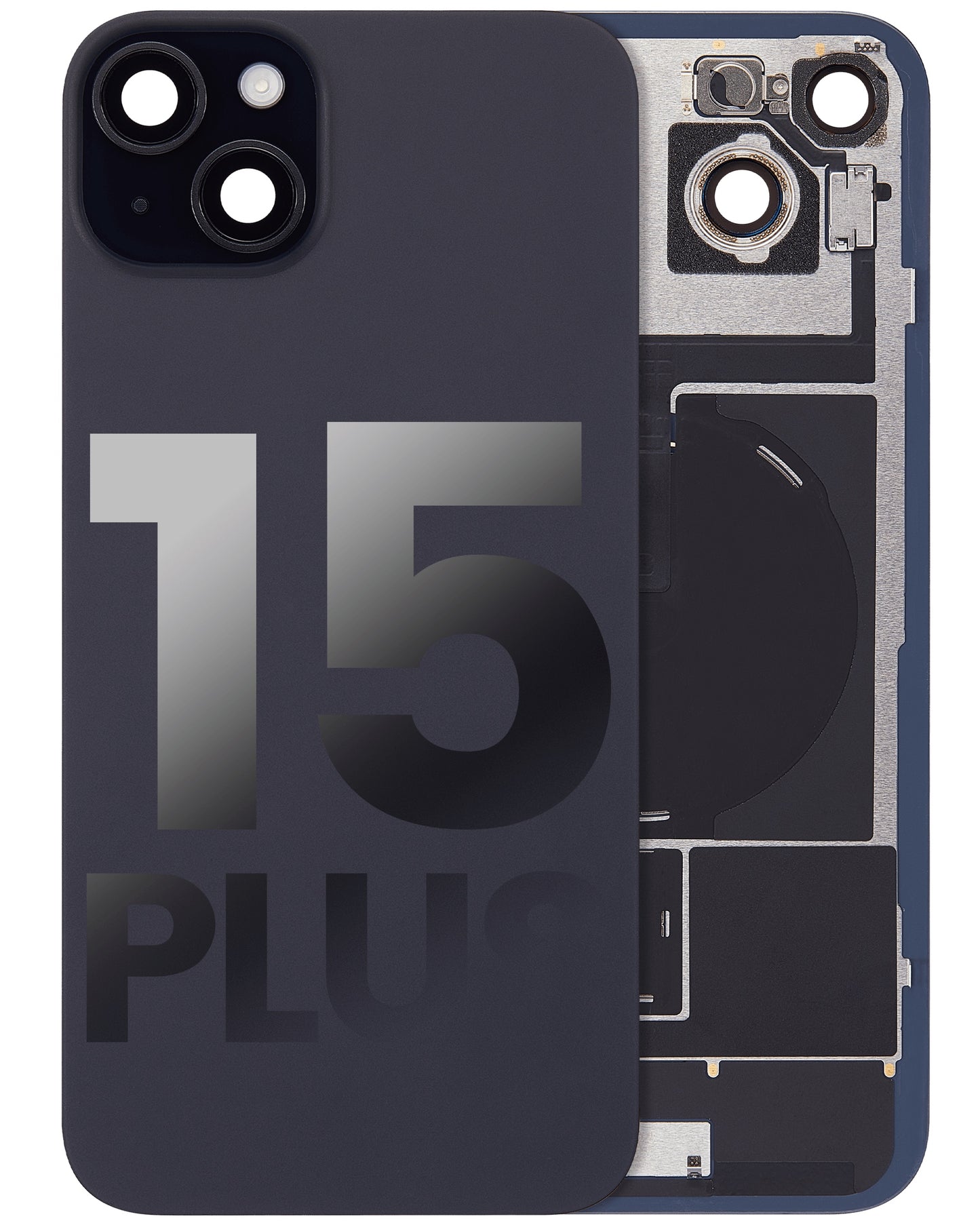 iPhone 15 Plus Back Glass Full Assembly (With Coil) - Premium