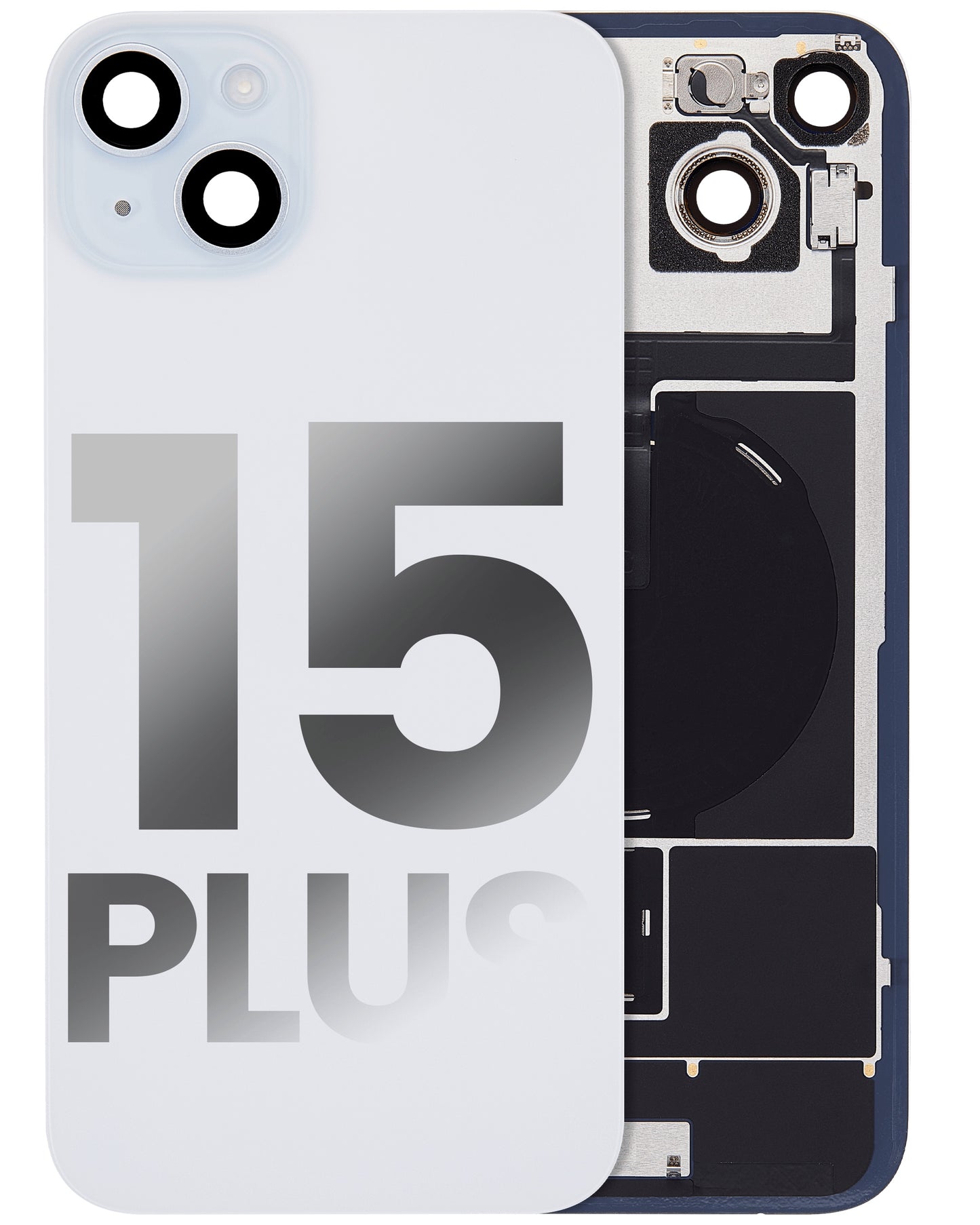 iPhone 15 Plus Back Glass Full Assembly (With Coil) - Premium