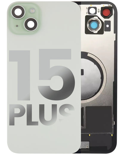 iPhone 15 Plus Back Glass Half Assembly (No Coil) - Premium