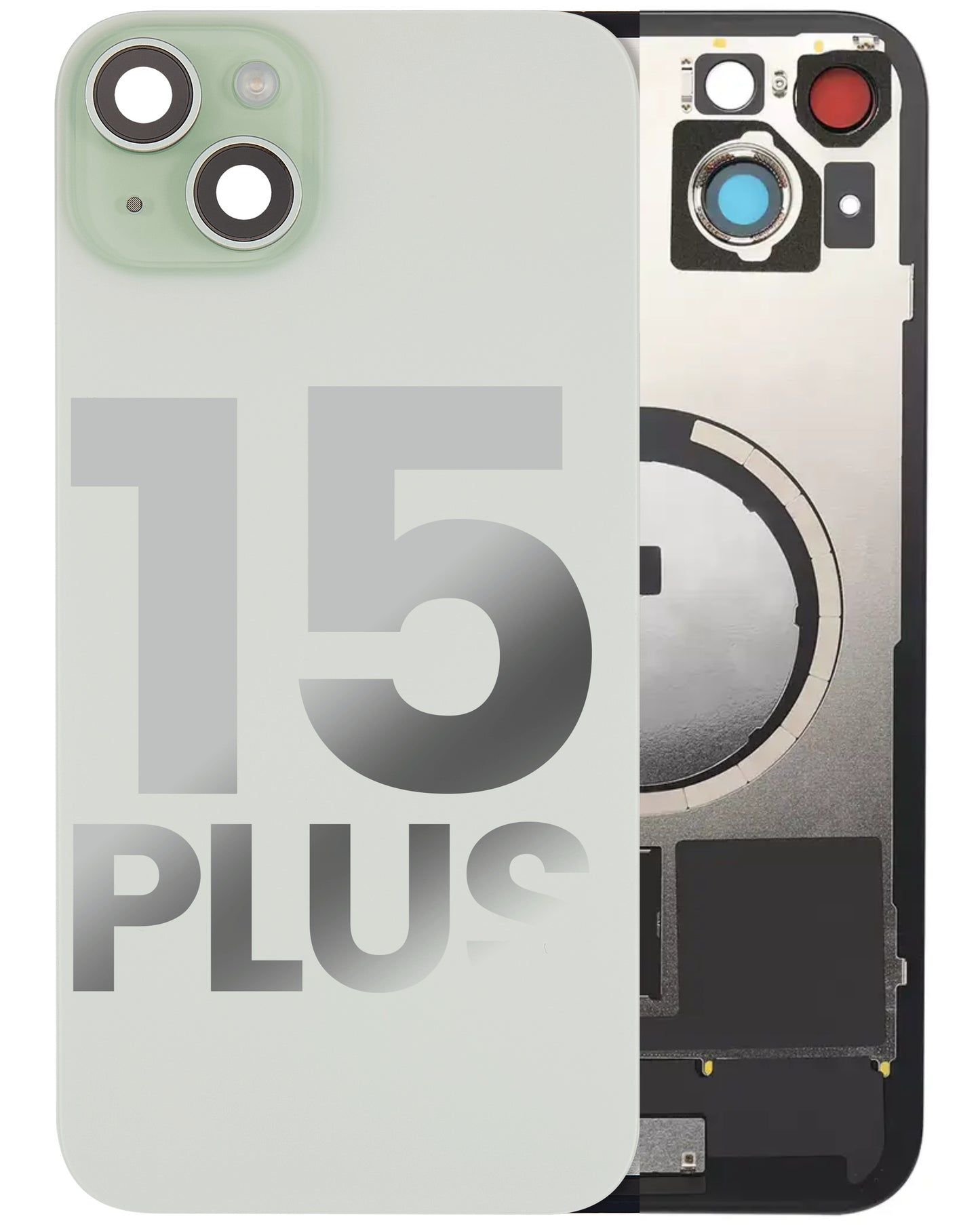 iPhone 15 Plus Back Glass Half Assembly (No Coil) - A Grade