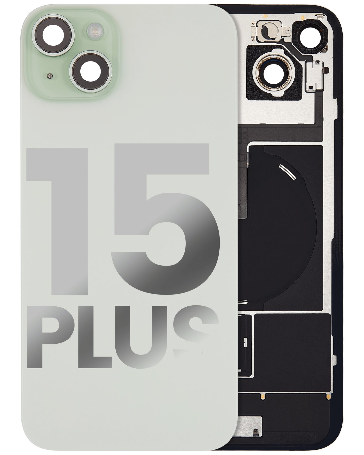 iPhone 15 Plus Back Glass Full Assembly (With Coil) - Premium