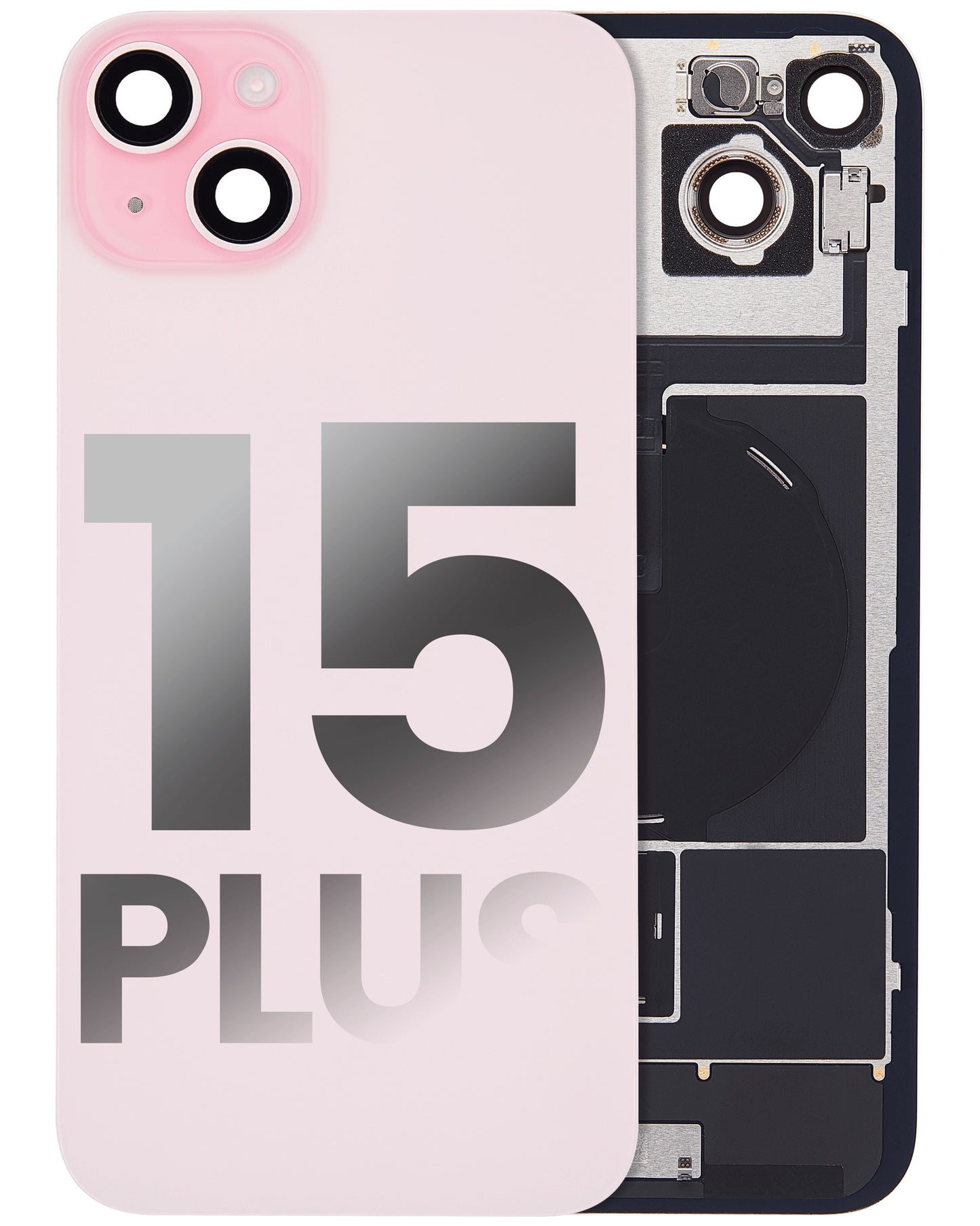 iPhone 15 Plus Back Glass Full Assembly (With Coil) - Premium