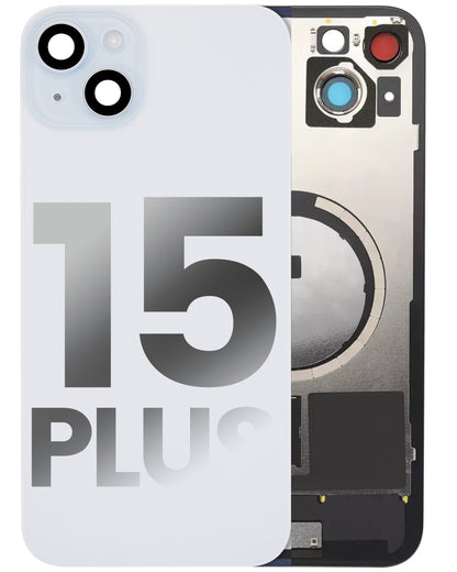 iPhone 15 Plus Back Glass Half Assembly (No Coil) - Premium