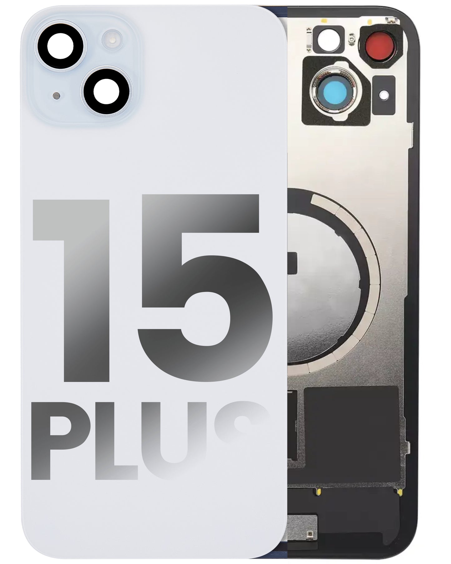 iPhone 15 Plus Back Glass Half Assembly (No Coil) - A Grade