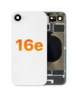 iPhone 16e back glass half assembly, White