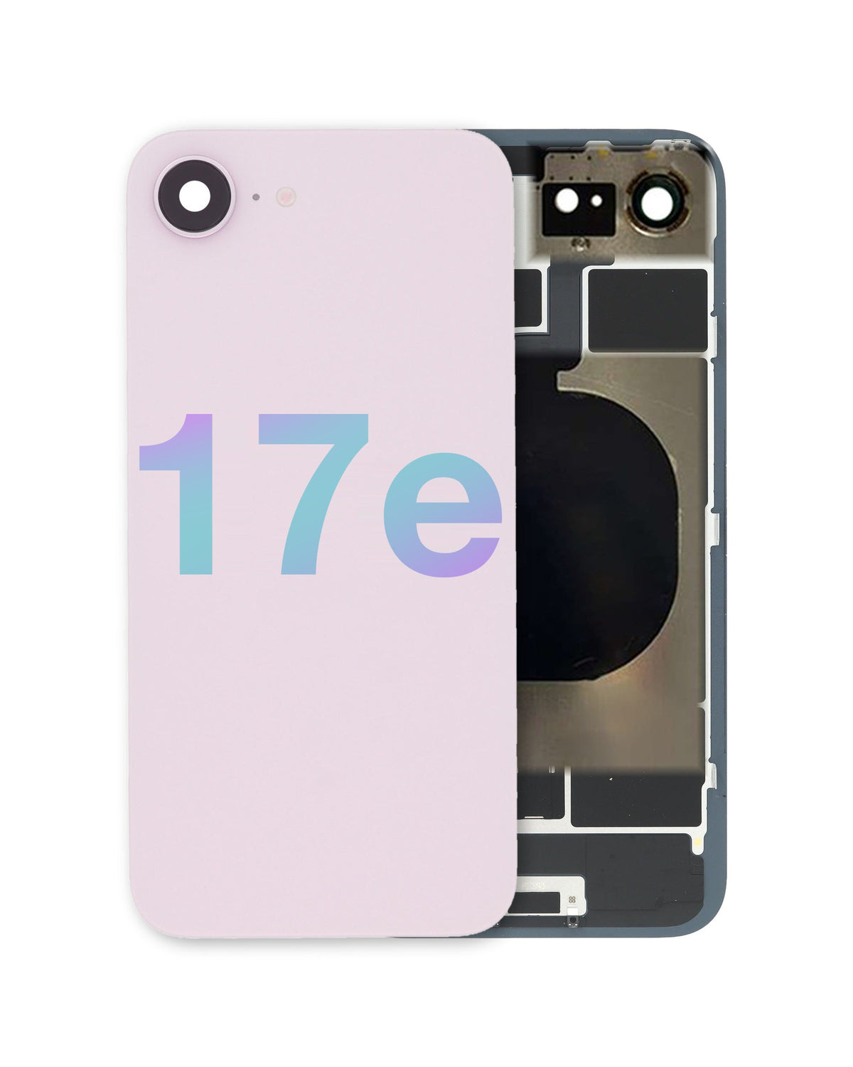 iPhone 17e back glass half assembly, Soft Pink