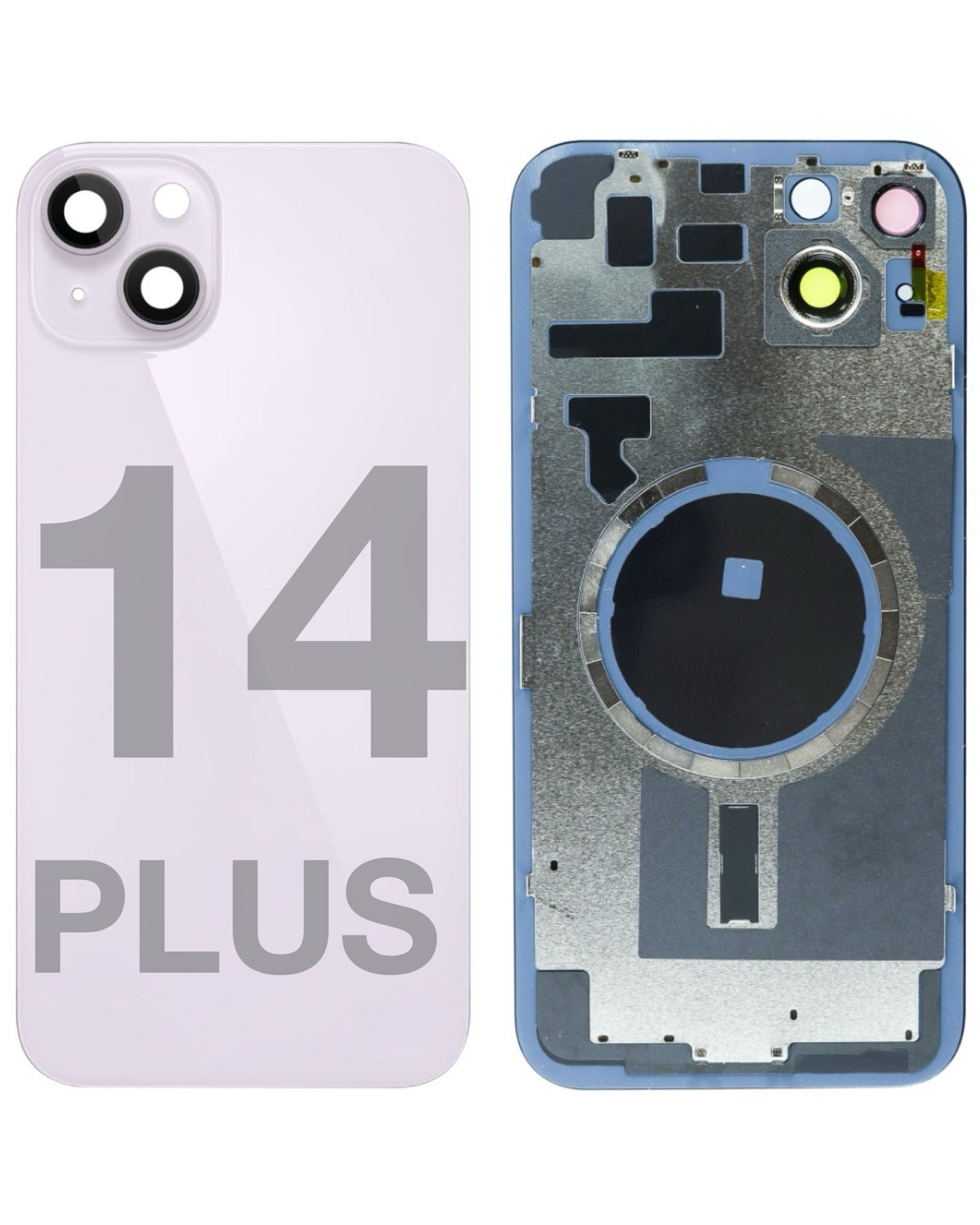 iPhone 14 Plus Back Glass Half Assembly (No Coil) - Premium