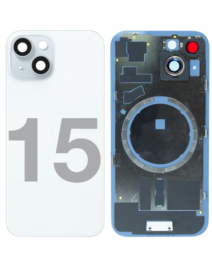 iPhone 15 Back Glass Half Assembly (No Coil) - Premium