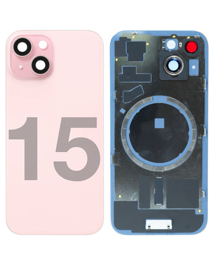 iPhone 15 Back Glass Half Assembly (No Coil) - Premium