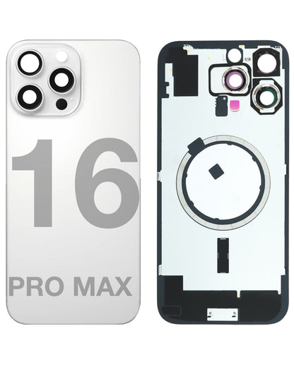 iPhone 16 Pro Max Back Glass Half Assembly (No Coil) - Premium