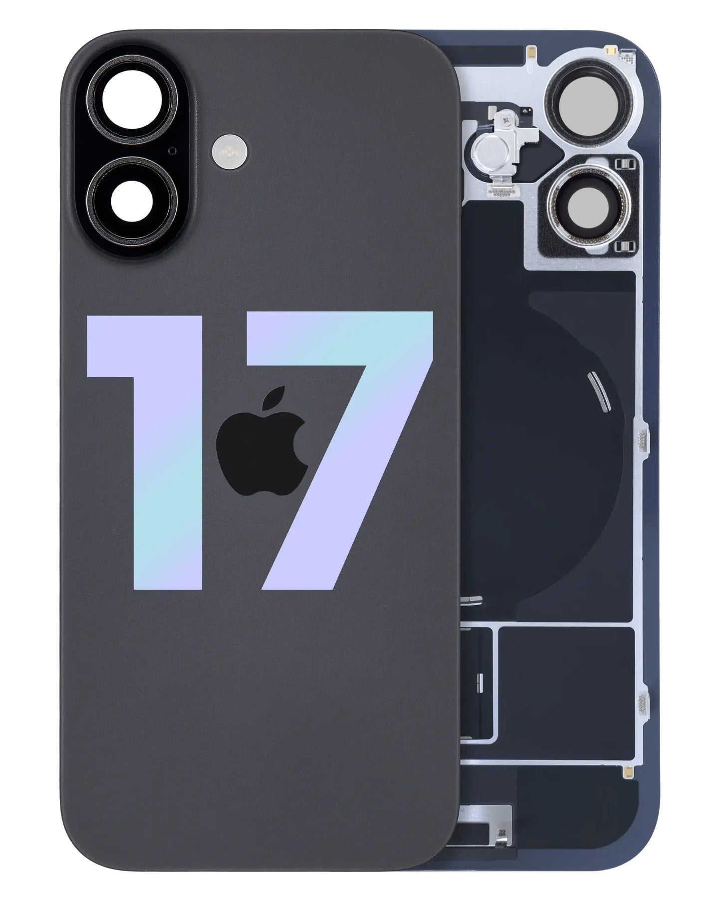 iPhone 17 Black back glass full assembly with charging coil