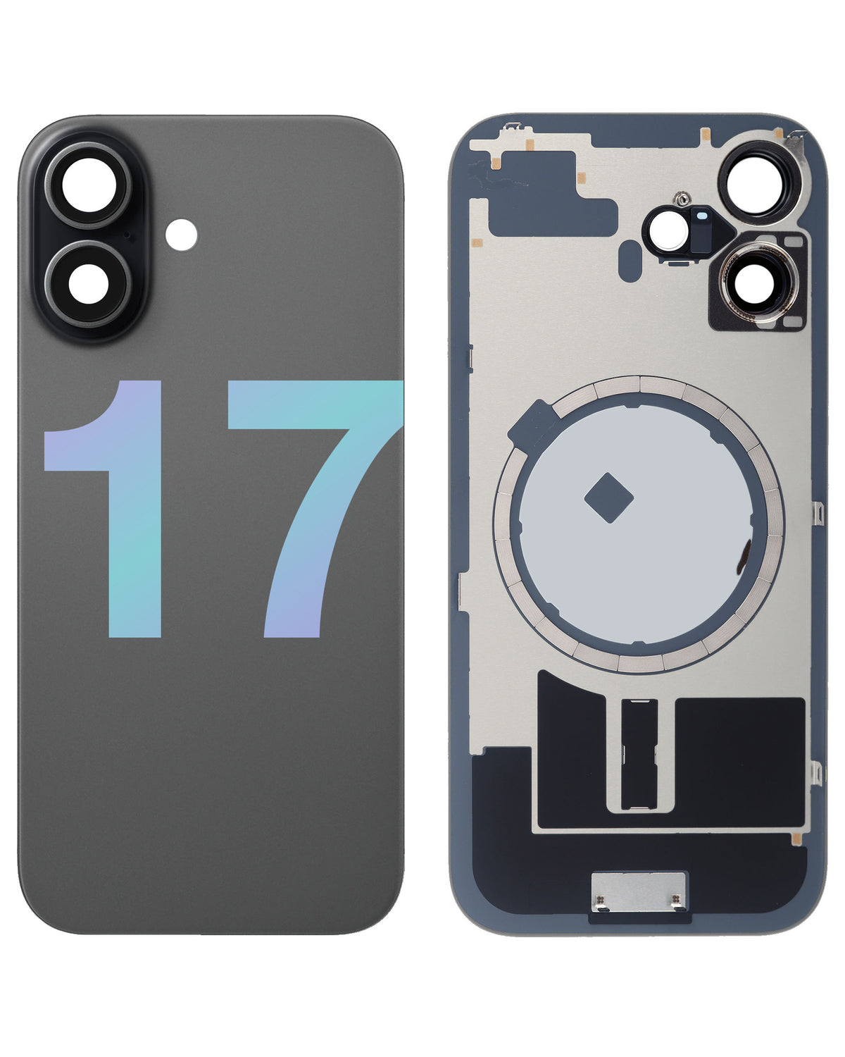 iPhone 17 back glass half assembly, Black